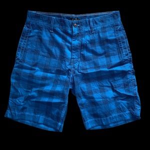 North Face Men’s Checkered Blue Shorts Medium